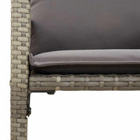 Thumbnail for 7-tlg. Gartenbar-Set mit Kissen Grau Poly Rattan Akazie