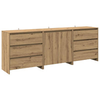 Thumbnail for 3-tlg. Sideboard Artisan-Eiche Holzwerkstoff