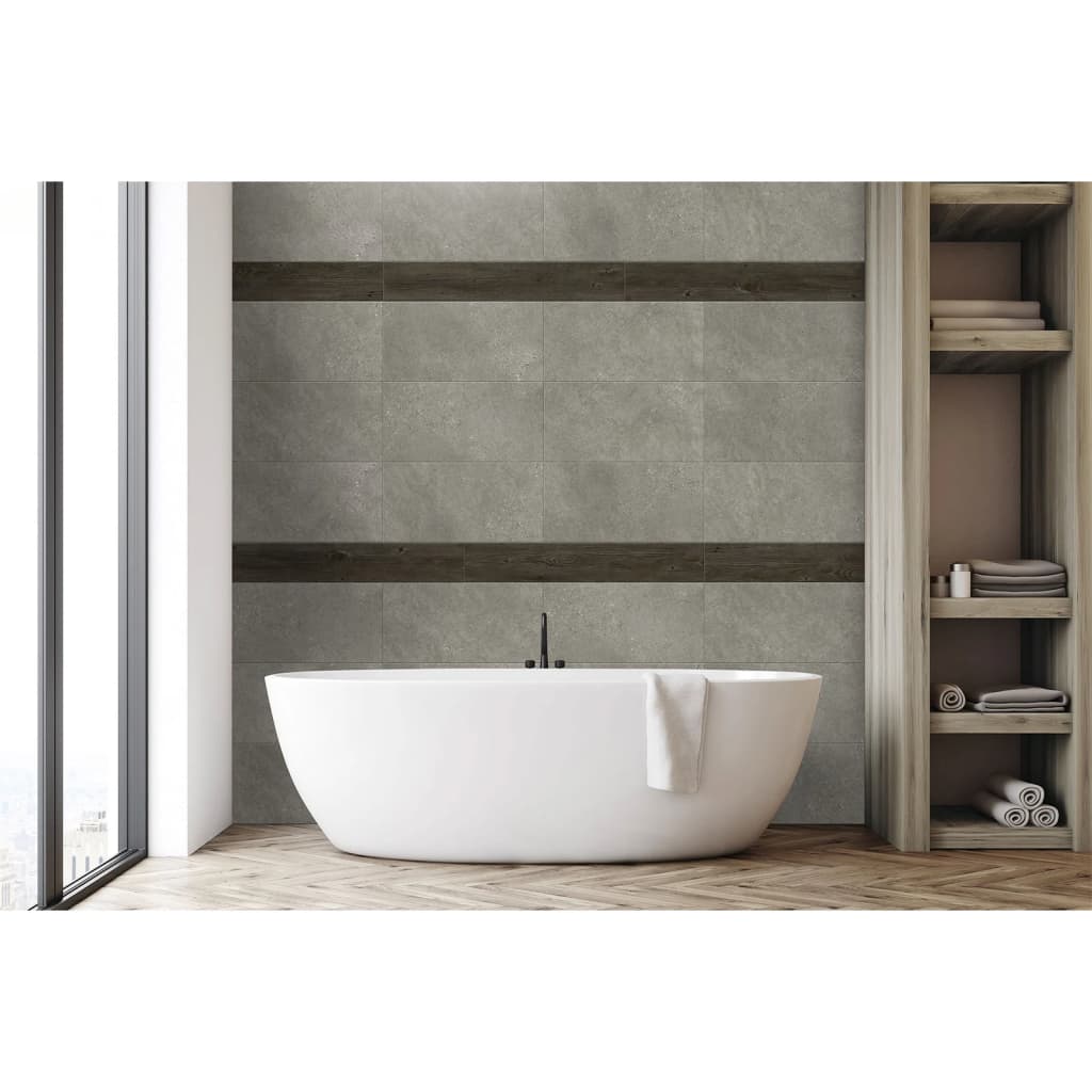 Grosfillex Wandfliesen Gx Wall+ 15 Stk. 15x90 cm Braune Eiche Optik