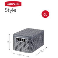 Thumbnail for Curver Aufbewahrungsboxen mit Deckel 3 Stk. Style S 6L Anthrazit