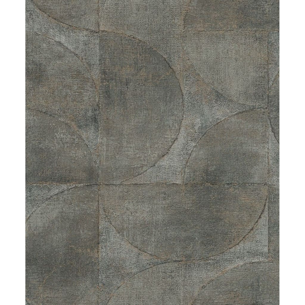 Vintage Deluxe Tapete Graphic Circle Look Metallic-Grün