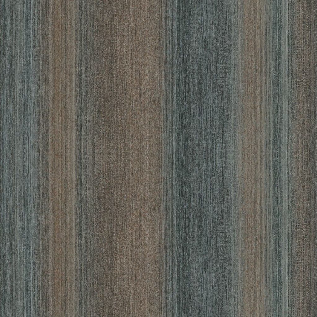 Vintage Deluxe Tapete Stripes Braun und Blau