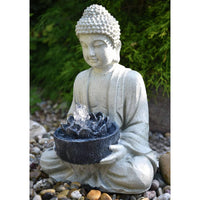 Thumbnail for HEISSNER Teichfigur Buddha Grau 37x31x50 cm