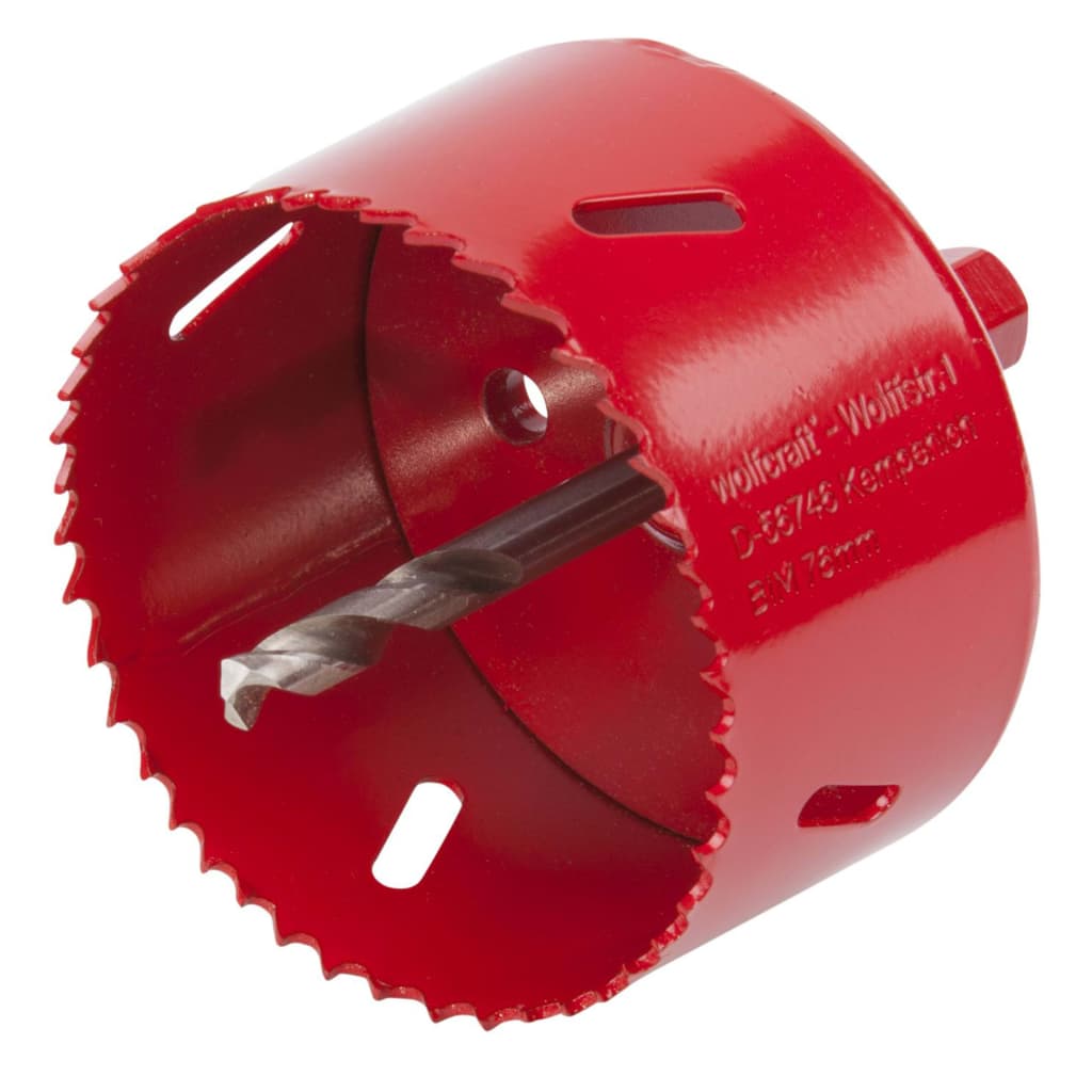 wolfcraft Lochsäge 76mm Bimetall Rot