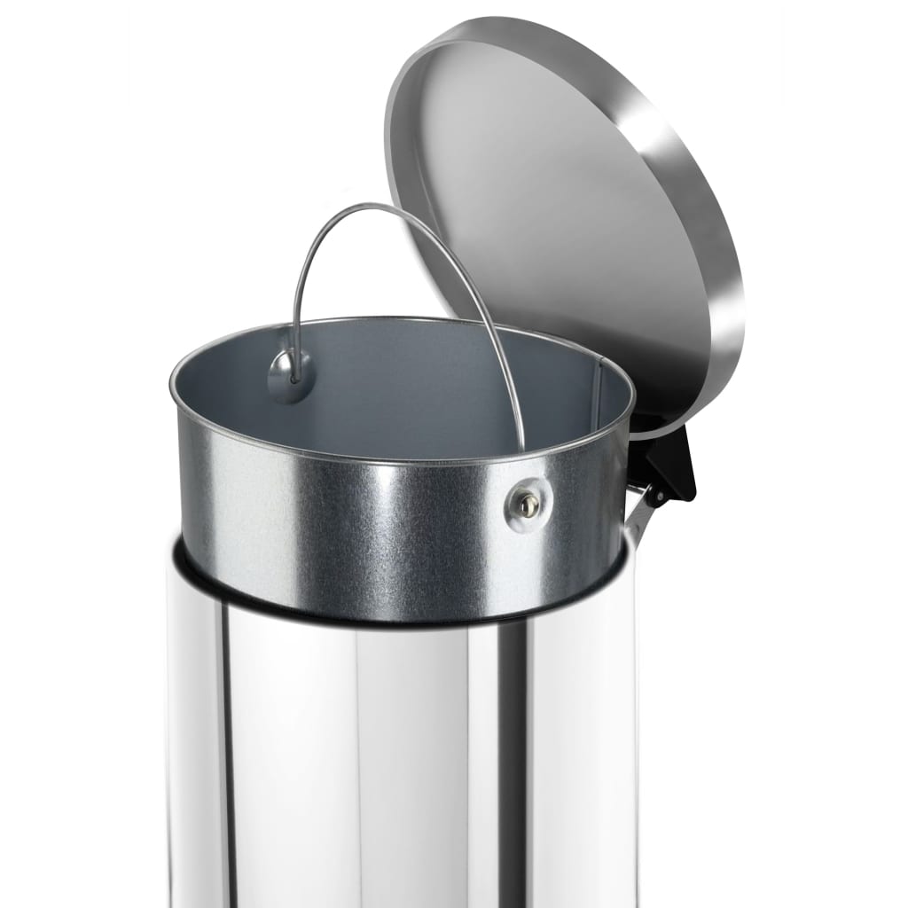 Hailo Tretmülleimer Solid M 12 L Edelstahl mit Verzinktem Inneneimer