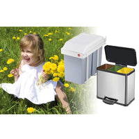Thumbnail for Hailo Schrank-Mülleimer Multi-Box Duo 2×14 L Cremeweiß Größe L 3659-001