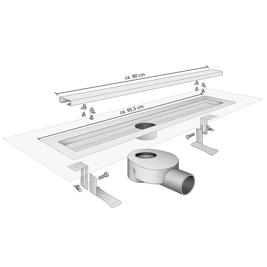 SCHÜTTE Duschrinne mit Edelstahlabdeckung 90 cm