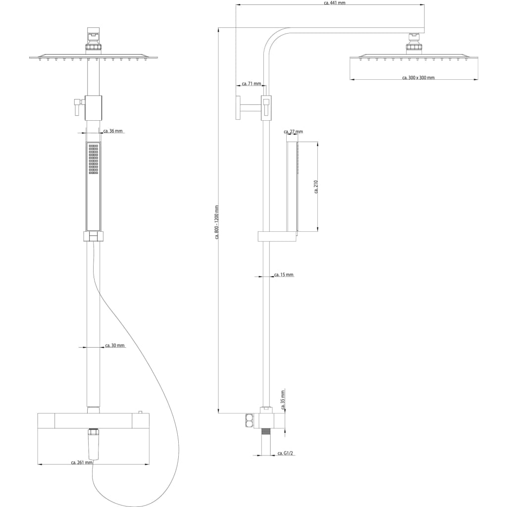 SCHÜTTE Duschsystem mit Thermostat SUMBA