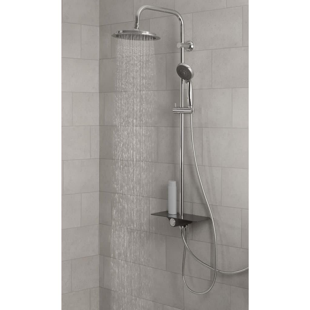 SCHÜTTE Regendusche-Set mit Ablage AQUASTAR Anthrazit-Chrom