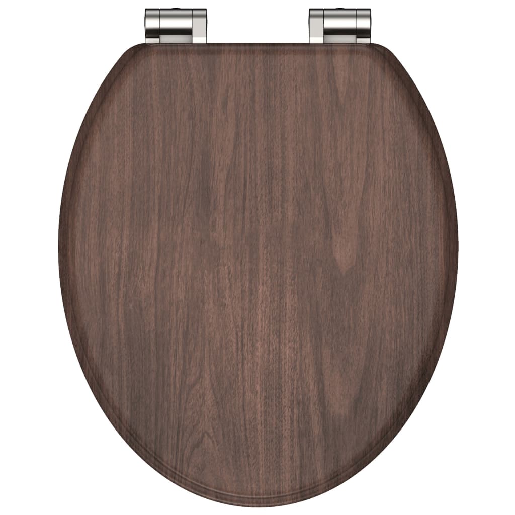SCHÜTTE Toilettensitz mit Absenkautomatik DARK WOOD Bedruckt MDF