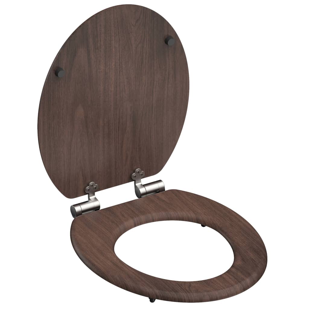 SCHÜTTE Toilettensitz mit Absenkautomatik DARK WOOD Bedruckt MDF