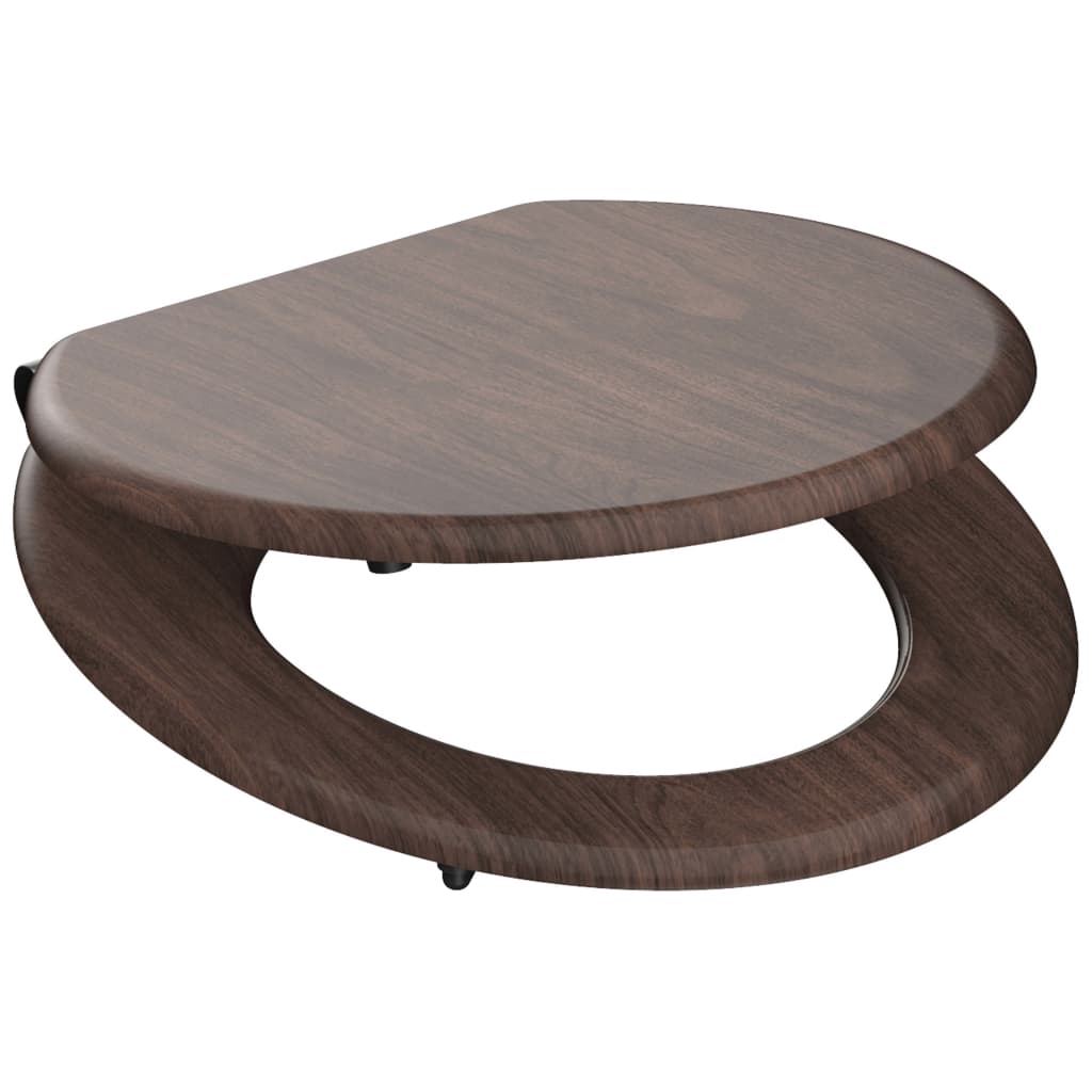 SCHÜTTE Toilettensitz mit Absenkautomatik DARK WOOD Bedruckt MDF