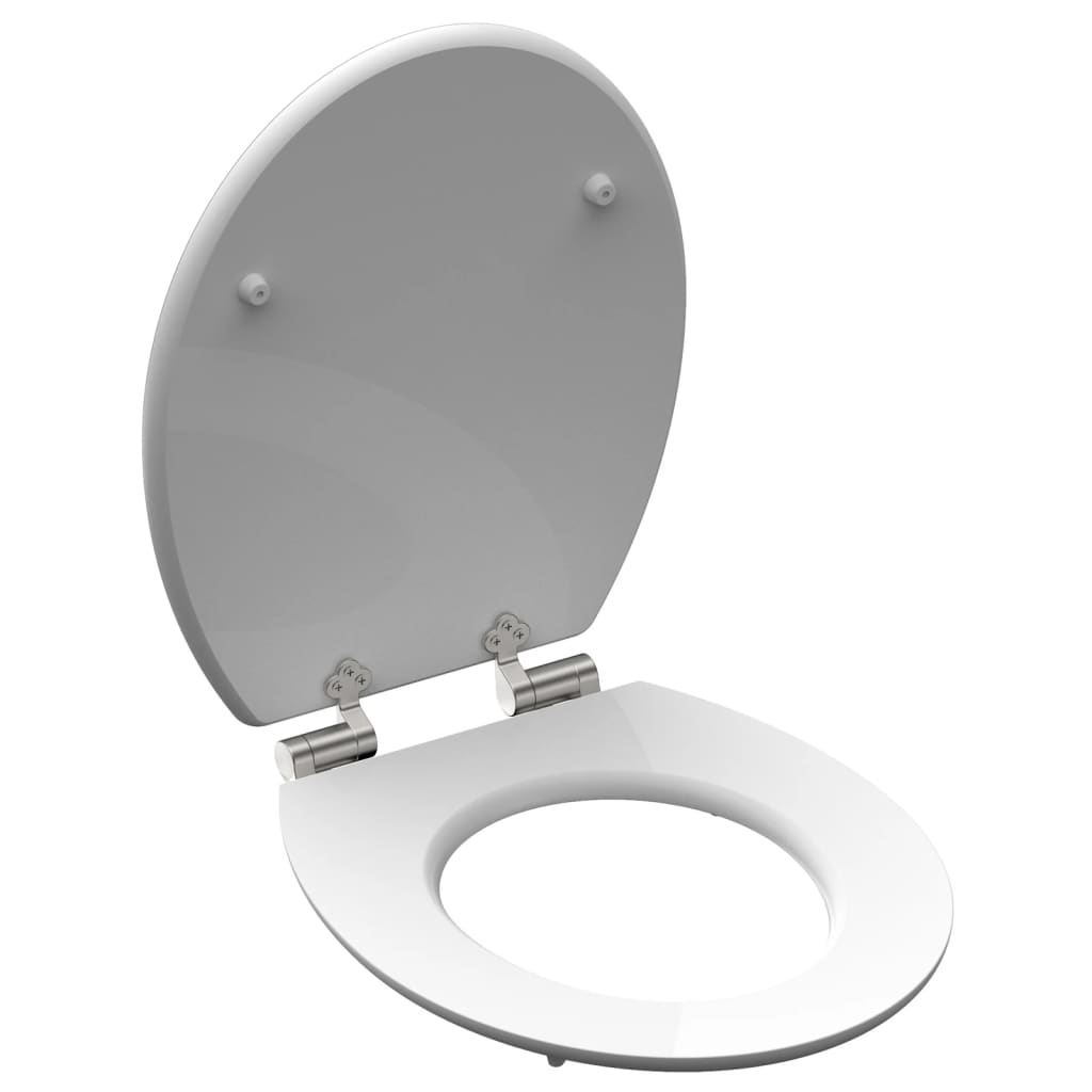 SCHÜTTE Toilettensitz mit Absenkautomatik GREY STEEL Hochglanz MDF