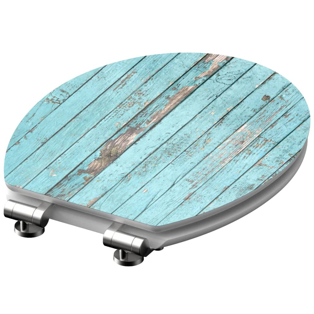 SCHÜTTE Toilettensitz mit Absenkautomatik BLUE WOOD Hochglanz MDF