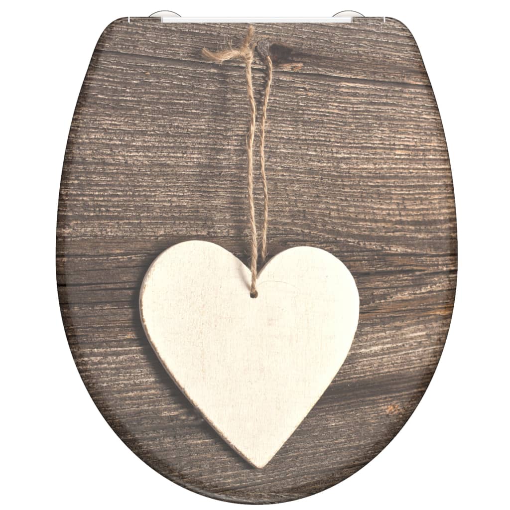 SCHÜTTE Toilettensitz mit Absenkautomatik WOOD HEART Duroplast Bedruckt