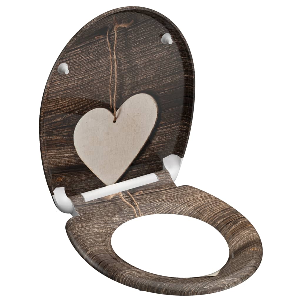SCHÜTTE Toilettensitz mit Absenkautomatik WOOD HEART Duroplast Bedruckt