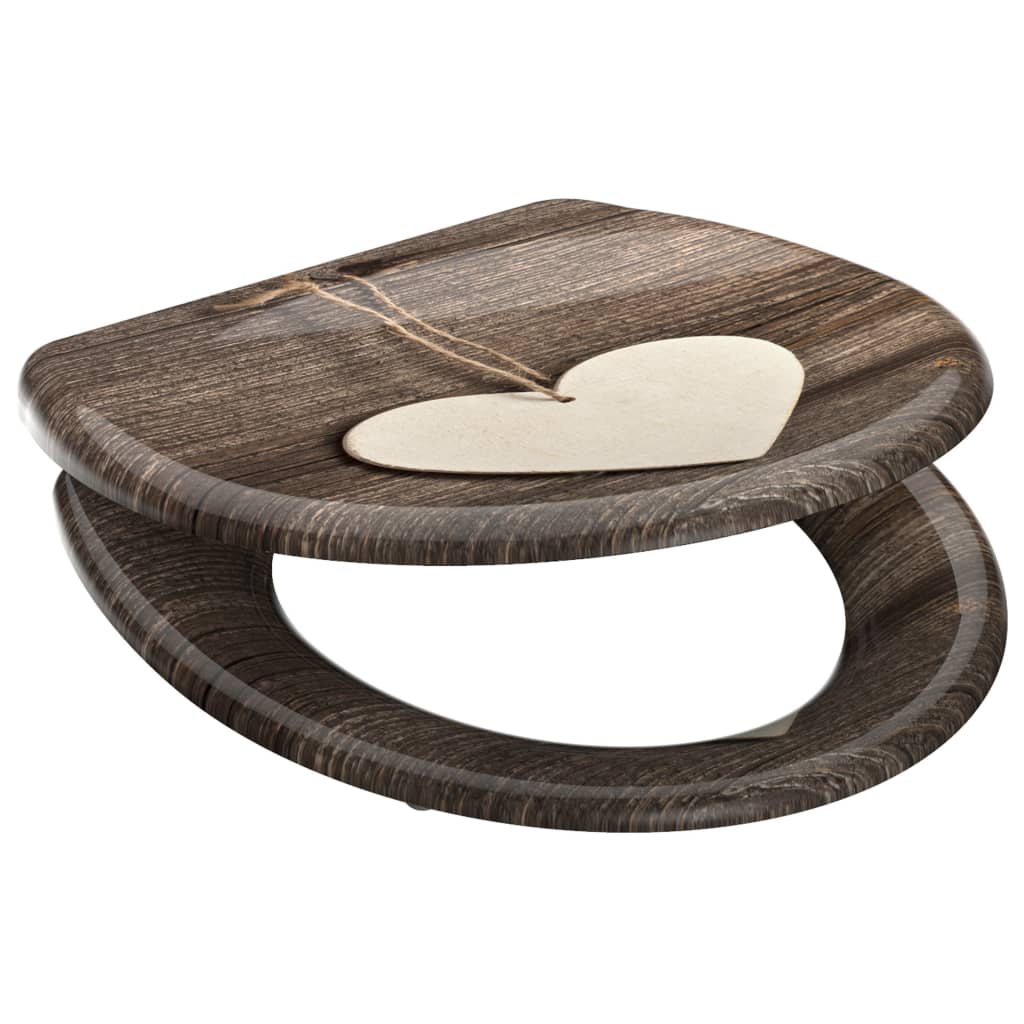 SCHÜTTE Toilettensitz mit Absenkautomatik WOOD HEART Duroplast Bedruckt