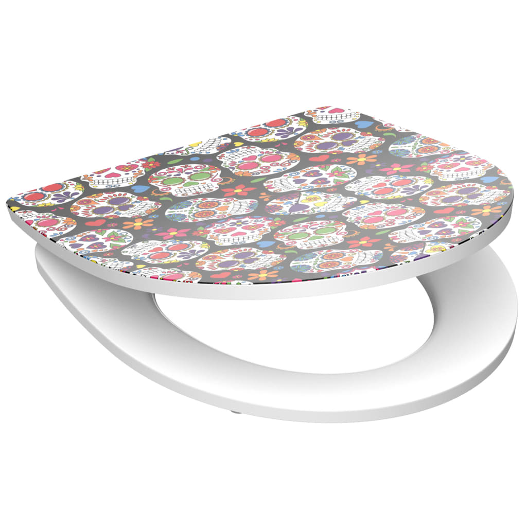 SCHÜTTE Toilettensitz CRAZY SKULL Absenkautomatik Duroplast Hochglanz