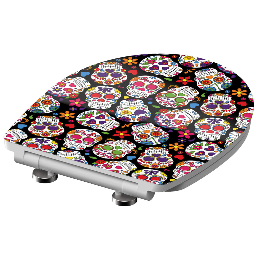 SCHÜTTE Toilettensitz CRAZY SKULL Absenkautomatik Duroplast Hochglanz