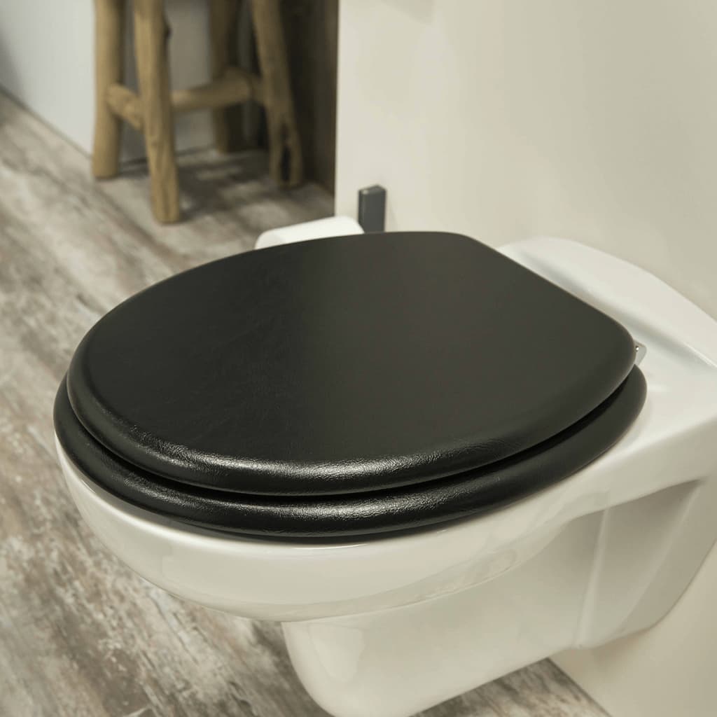 Tiger Toilettensitz Leatherlook MDF Schwarz 252540746