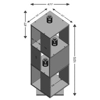 Thumbnail for FMD Aktenschrank Drehbar offene Fächer 34×34×108 cm Betongrau