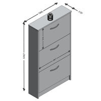 Thumbnail for FMD Schuhschrank mit 3 Kippfächern Weiß