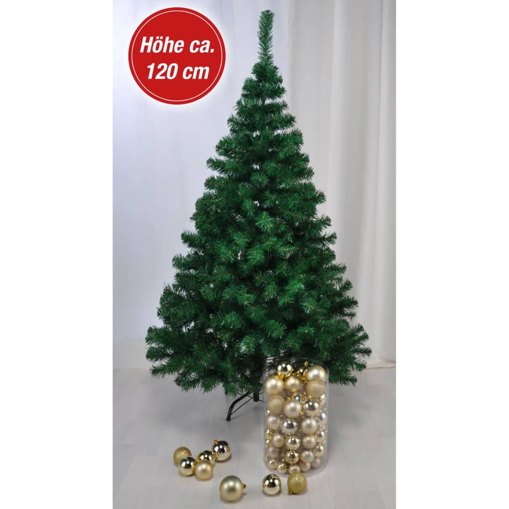 HI Weihnachtsbaum mit Metallständer Grün 120 cm