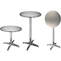 Thumbnail for HI Klappbarer Bistrotisch Aluminium Rund 60×60×(58-115) cm
