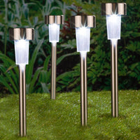 Thumbnail for HI LED Solar Gartenleuchte 4 Stk. Edelstahl 36 cm