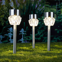 Thumbnail for HI Solar LED Garten-Wegeleuchten 3 Stk. Kristall