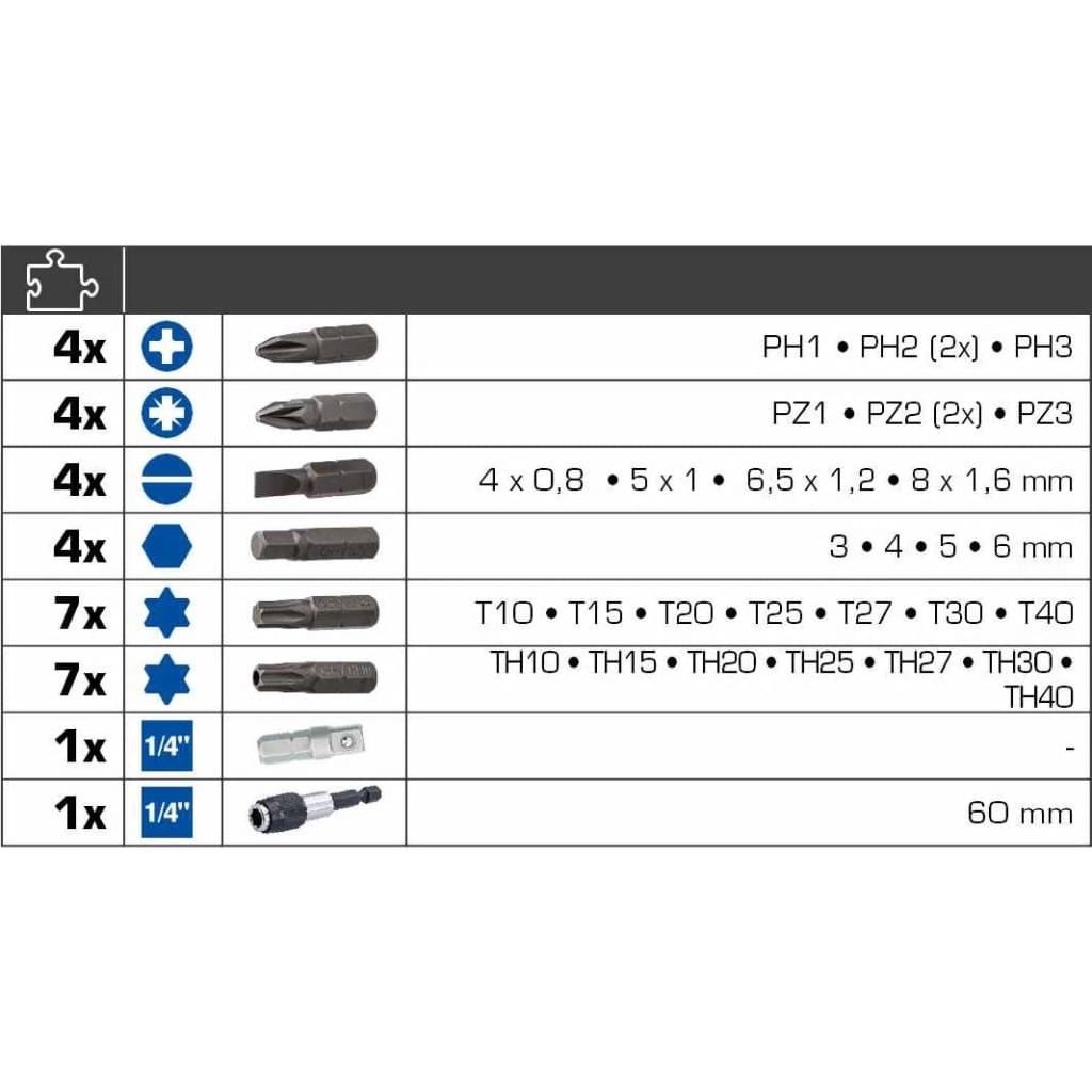 BRILLIANT TOOLS 32-tlg. Schraubendreher-Bitsatz 1/4" Stahl