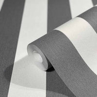 Thumbnail for Topchic Tapete Stripes Dunkelgrau und Weiß