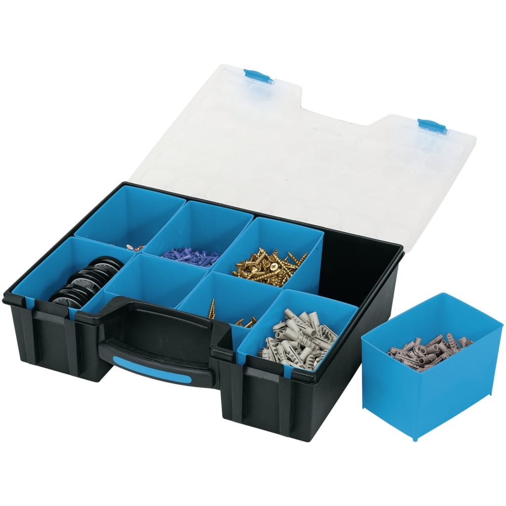 Draper Tools Sortimentskasten mit 8 Fächern 41,5×33×11 cm Schwarz