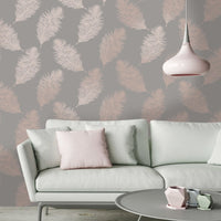 Thumbnail for DUTCH WALLCOVERINGS Tapete Fawning Feather Grau und Rotgolden