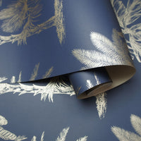 Thumbnail for DUTCH WALLCOVERINGS Tapete Tropische Bäume Marineblau und Silbern