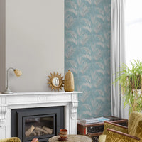 Thumbnail for DUTCH WALLCOVERINGS Tapete Palmwedel Blau und Grau