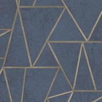 Thumbnail for DUTCH WALLCOVERINGS Tapete Dreieck Benzin Blau und Gold