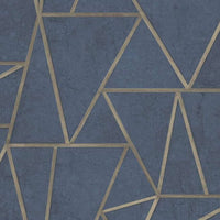 Thumbnail for DUTCH WALLCOVERINGS Tapete Dreieck Benzin Blau und Gold