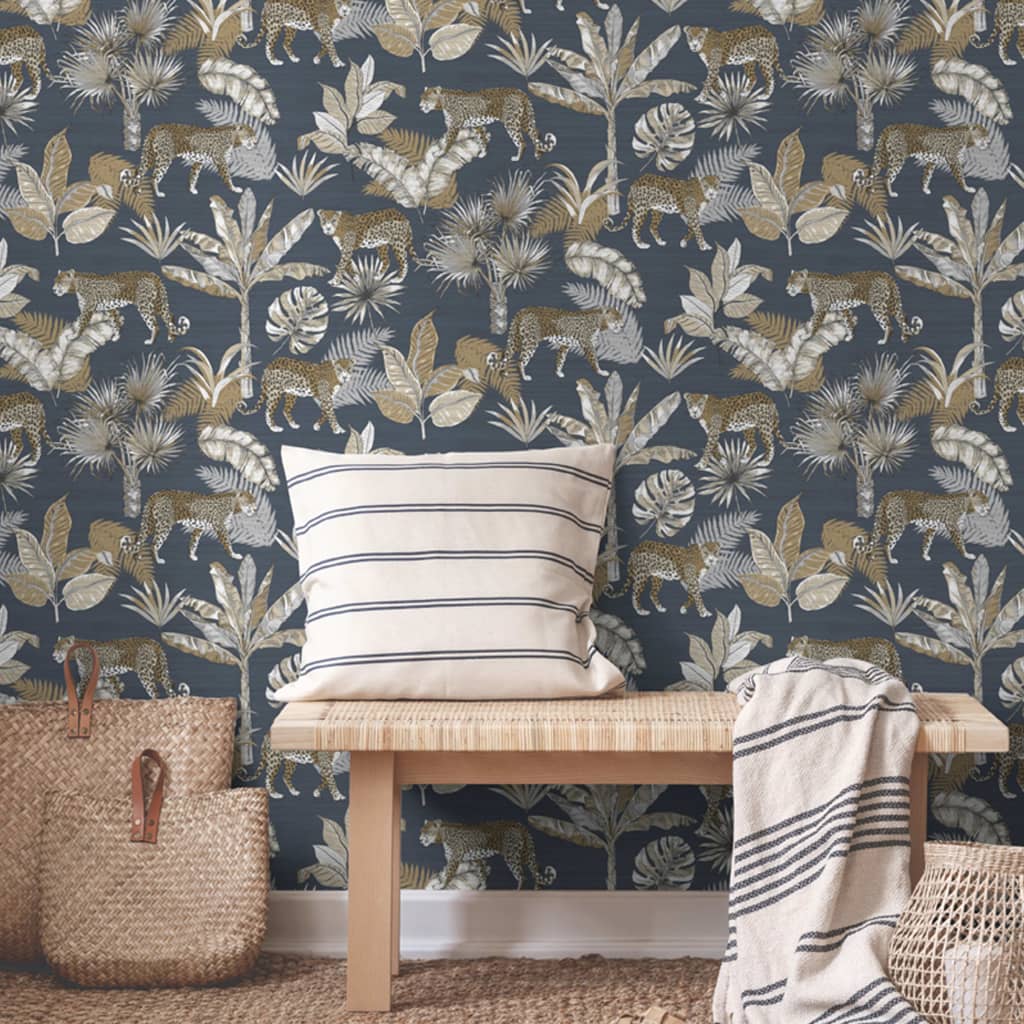 DUTCH WALLCOVERINGS Tapete Leoparden-Motiv Schwarz und Beige