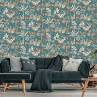 Thumbnail for DUTCH WALLCOVERINGS Tapete Leoparden-Motiv Blau und Beige