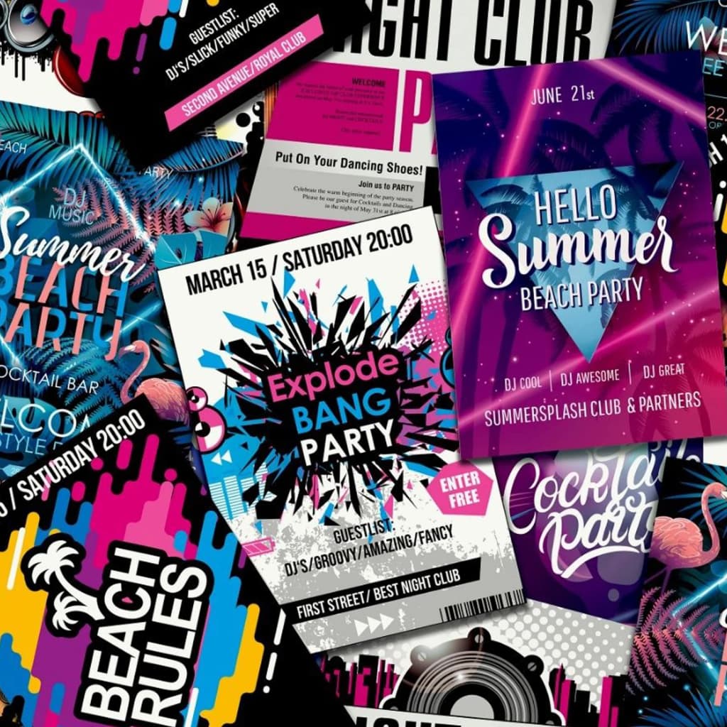 Good Vibes Tapete Club Posters Lila und Rosa