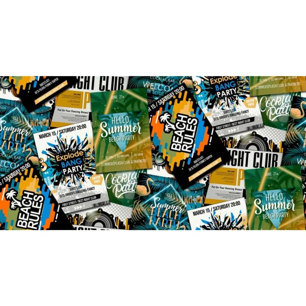 Good Vibes Tapete Club Posters Grün und Orange