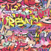 Thumbnail for Good Vibes Tapete Graffiti Rosa und Orange