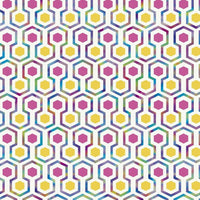 Thumbnail for Good Vibes Tapete Hexagon Pattern Rosa und Gelb
