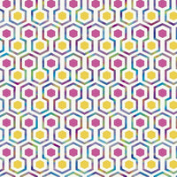 Thumbnail for Good Vibes Tapete Hexagon Pattern Rosa und Gelb