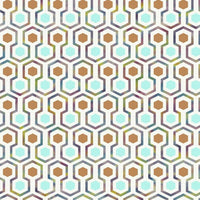 Thumbnail for Good Vibes Tapete Hexagon Pattern Grün und Orange