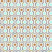 Thumbnail for Good Vibes Tapete Hexagon Pattern Grün und Orange