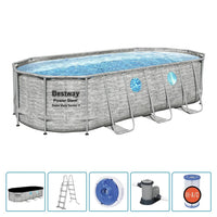 Thumbnail for Bestway Power Steel Swim Vista Series Pool Set 549x274x122 cm