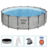 Thumbnail for Bestway Power Steel Swimming Pool Rund 488x122 cm