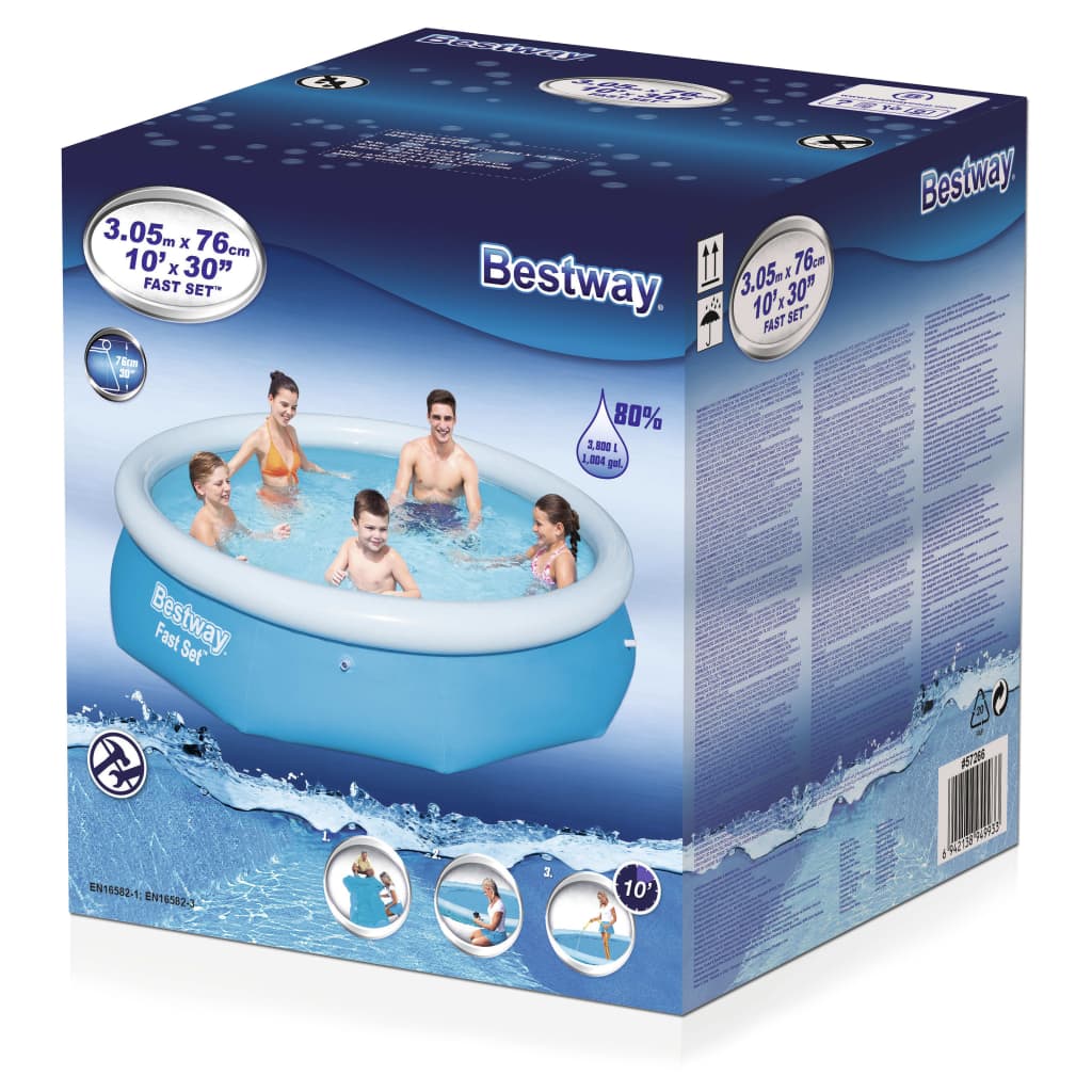 Bestway Fast Set Aufblasbarer Swimmingpool Rund 305x76 cm 57266